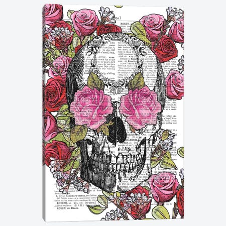 Skull And Roses Canvas Print #ITF32} by In the Frame Shop Canvas Art Print