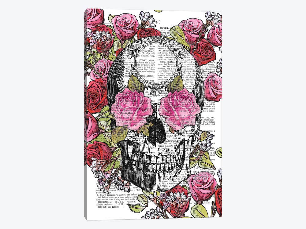 Skull And Roses by In the Frame Shop 1-piece Canvas Artwork