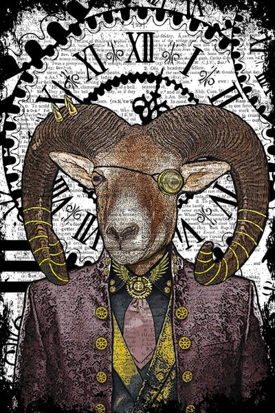 Clocks: Steampunk Ram by In the Frame Shop