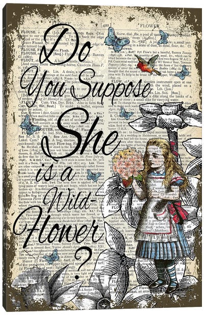 Alice In Wonderland ''Wild Flower'' Canvas Art Print - Movie & Television Character Art
