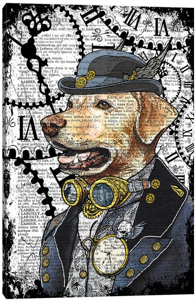 Steampunk Labrador Canvas Art Print - In the Frame Shop