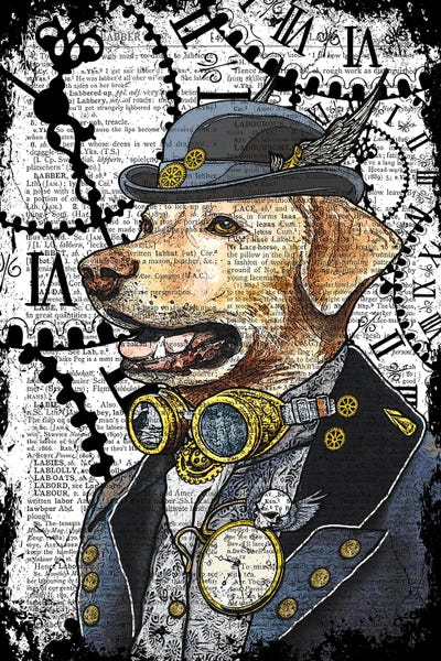 Steampunk: Steampunk Labrador by In the Frame Shop