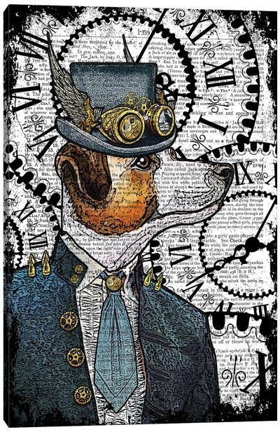 Steampunk Jack Russell Canvas Art Print - In the Frame Shop