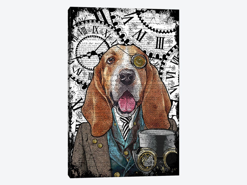Steampunk Basset by In the Frame Shop 1-piece Canvas Wall Art