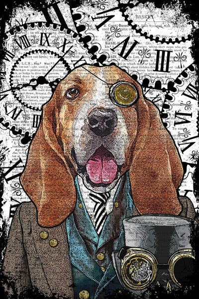 In the Frame Shop: Steampunk Basset by In the Frame Shop