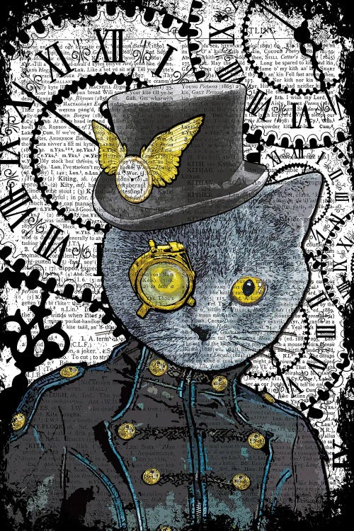 Steampunk Blue Cat