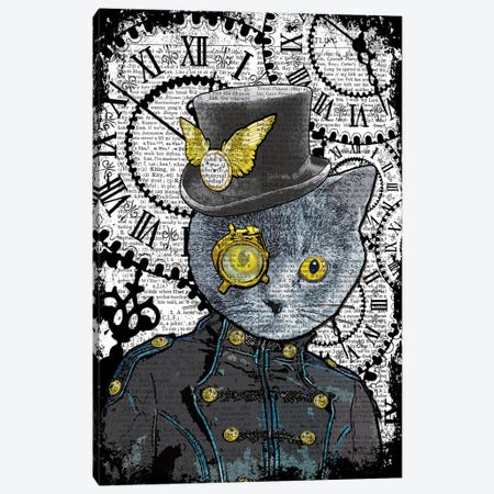 Steampunk Blue Cat Canvas Print #ITF53} by In the Frame Shop Canvas Art Print