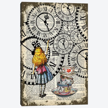 Alice In Wonderland ''Catch The Clocks'' Canvas Print #ITF56} by In the Frame Shop Canvas Artwork