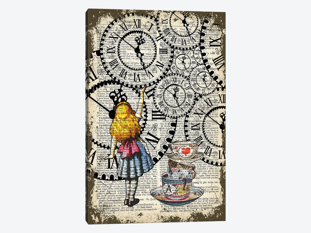 Alice In Wonderland ''Catch The Clocks'' by In the Frame Shop 1-piece Canvas Wall Art