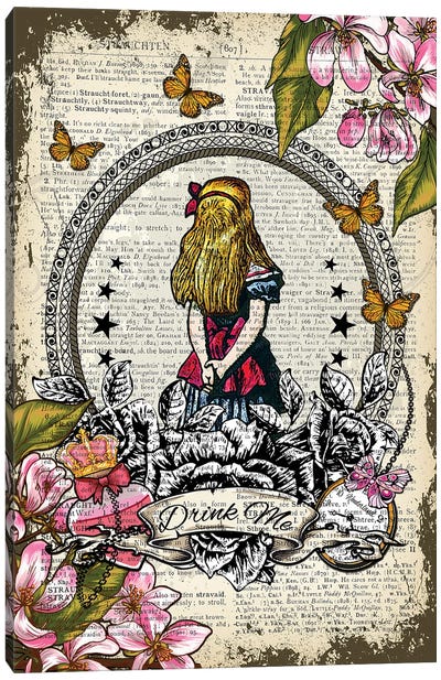 Alice In Wonderland ''Drink Me'' Canvas Art Print - Alice In Wonderland