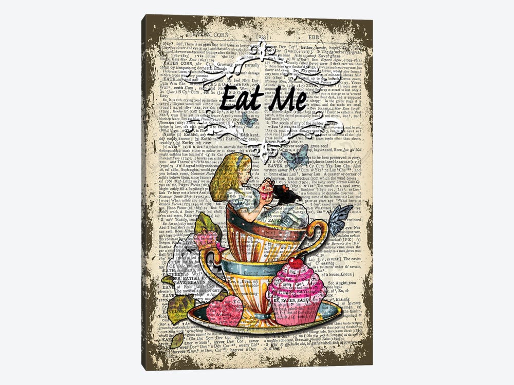 Alice In Wonderland ''Eat Me'' by In the Frame Shop 1-piece Canvas Wall Art