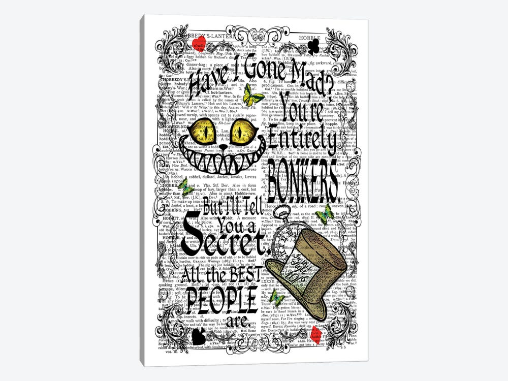 Alice In Wonderland ''Bonkers'' by In the Frame Shop 1-piece Canvas Art Print