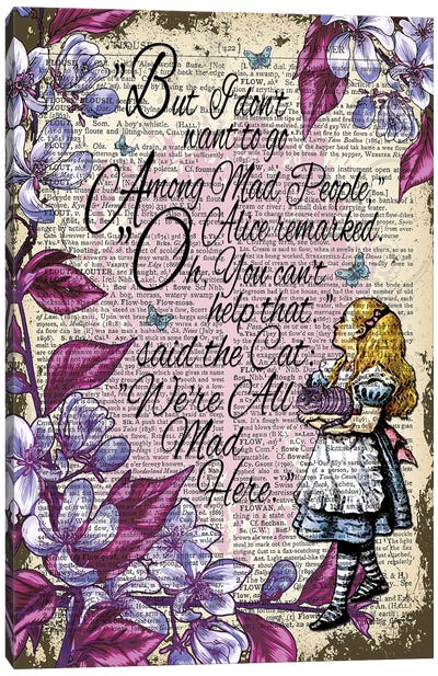 Alice In Wonderland ''Among Mad People'' Canvas Art Print - Alice In Wonderland