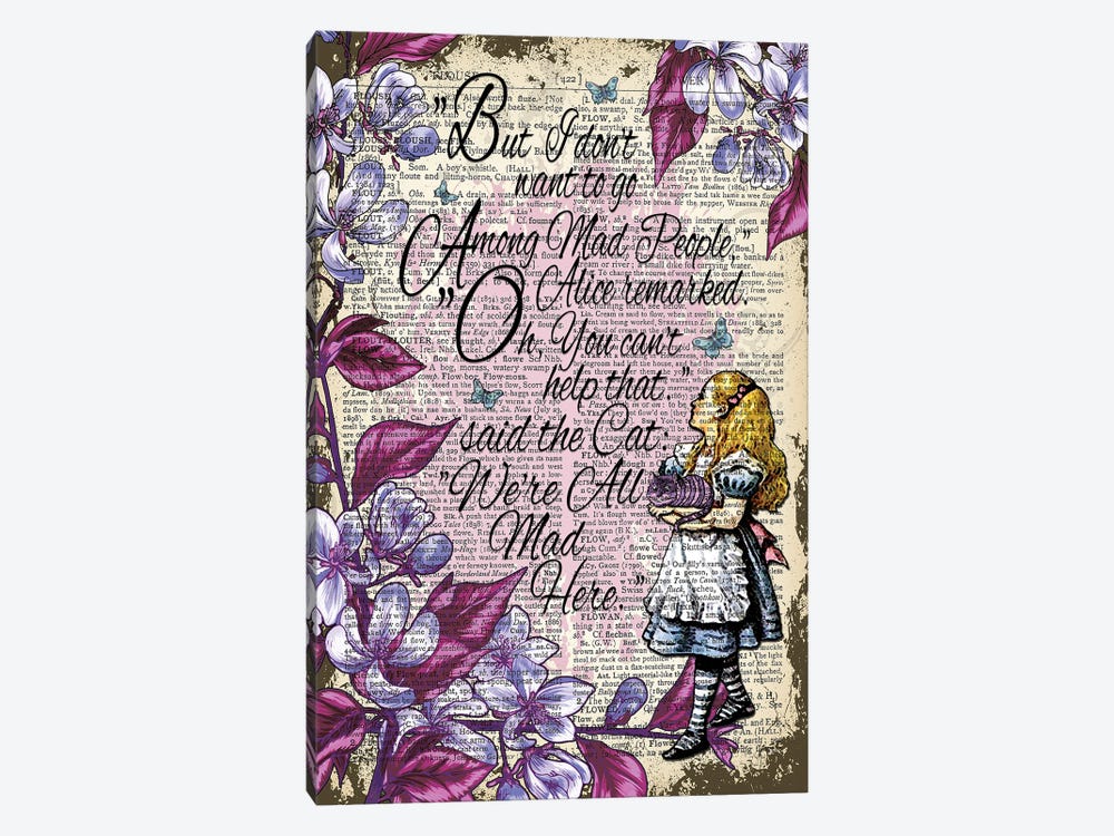 Alice In Wonderland ''Among Mad People'' 1-piece Canvas Artwork
