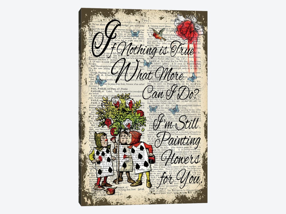 Alice In Wonderland ''Painting Flowers'' by In the Frame Shop 1-piece Canvas Artwork