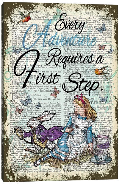 Alice In Wonderland ''Adventure'' Canvas Art Print - Kids Character Art