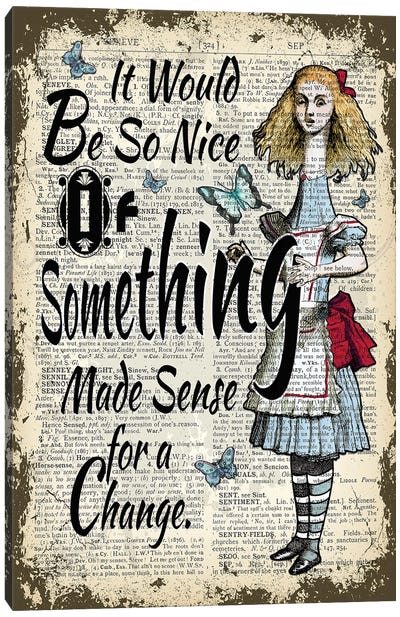 Alice In Wonderland ''Giant Alice'' Canvas Art Print - Alice In Wonderland