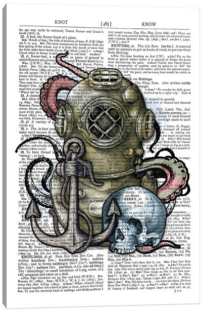 Diving Helmet Canvas Art Print - Skull Art
