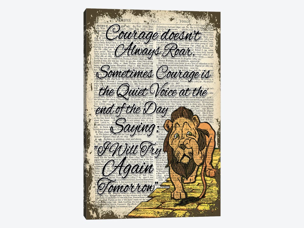 Wizard Of Oz ''Cowardly Lion'' by In the Frame Shop 1-piece Canvas Print