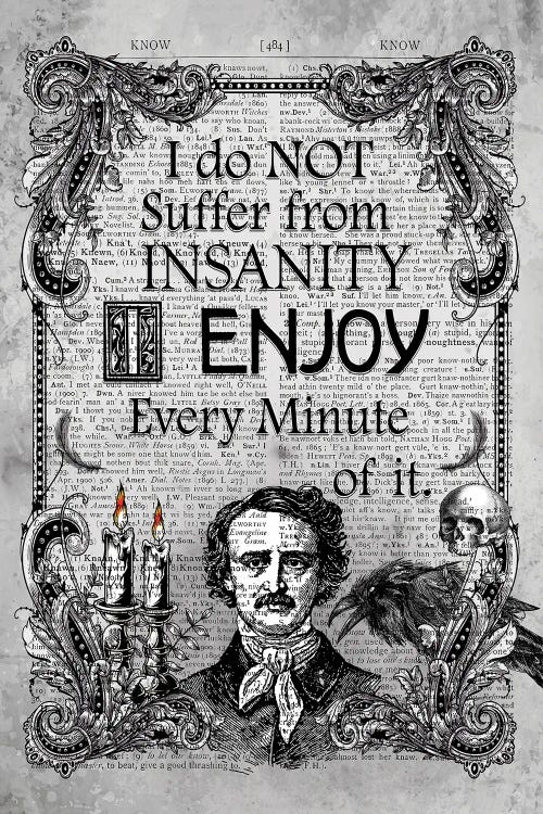 Edgar Allan Poe ''Insanity'' by In the Frame Shop wall art