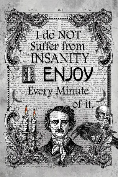 Goth Art: Edgar Allan Poe ''Insanity'' by In the Frame Shop