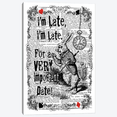 White Rabbit ''I'm Late'' Canvas Print #ITF82} by In the Frame Shop Canvas Artwork