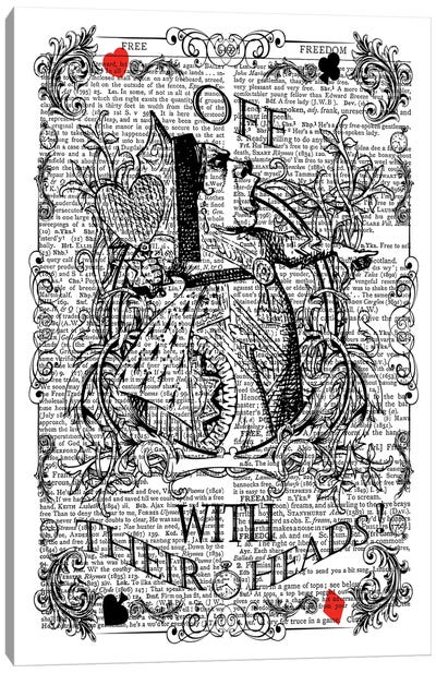Alice In Wonderland ''Queen Of Hearts / Off With Their Heads!'' Canvas Art Print - Alice In Wonderland