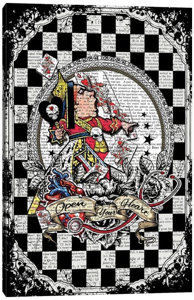 Alice In Wonderland ''Queen Of Hearts / Open Your Heart'' Canvas Art Print - Queen of Hearts
