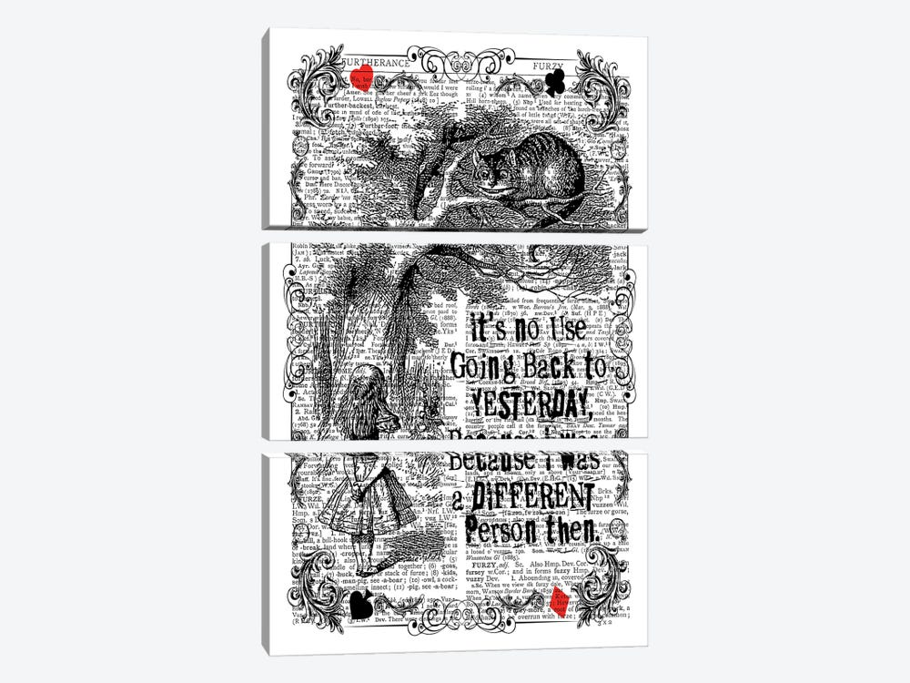 Alice In Wonderland ''It's No Use...'' by In the Frame Shop 3-piece Canvas Artwork
