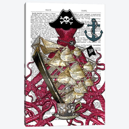 Pirate Octopus Canvas Print #ITF95} by In the Frame Shop Canvas Art