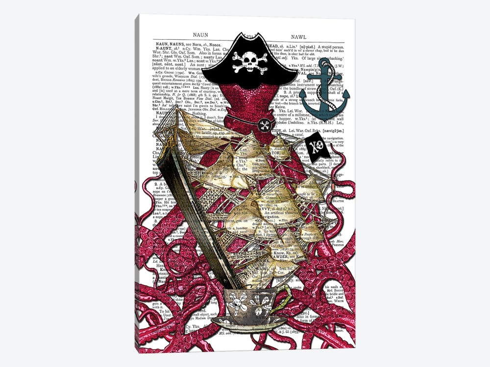 Pirate Octopus by In the Frame Shop 1-piece Canvas Art Print