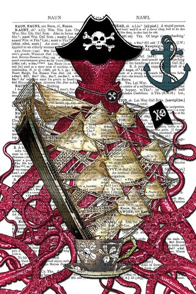 Anchors: Pirate Octopus by In the Frame Shop