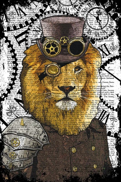 Steampunk: Steampunk Lion by In the Frame Shop