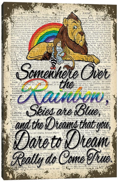 Wizard Of Oz ''Over The Rainbow'' Canvas Art Print - Dreams Art