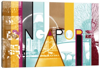 Fusion of Cultures - Singapore Canvas Art Print - International Traveling Text