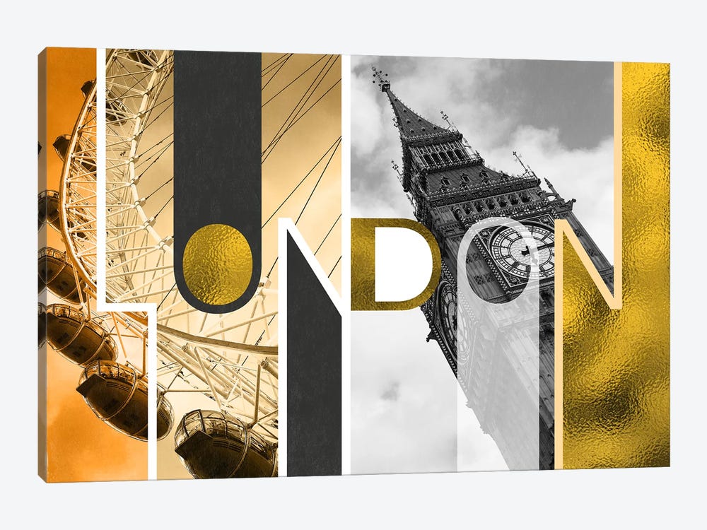 The Capital of Two Sectors Gold Edition - London by 5by5collective 1-piece Canvas Artwork