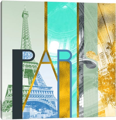 The Fariy City of Inspiration Gold Edition - Paris Canvas Art Print - Tower Art