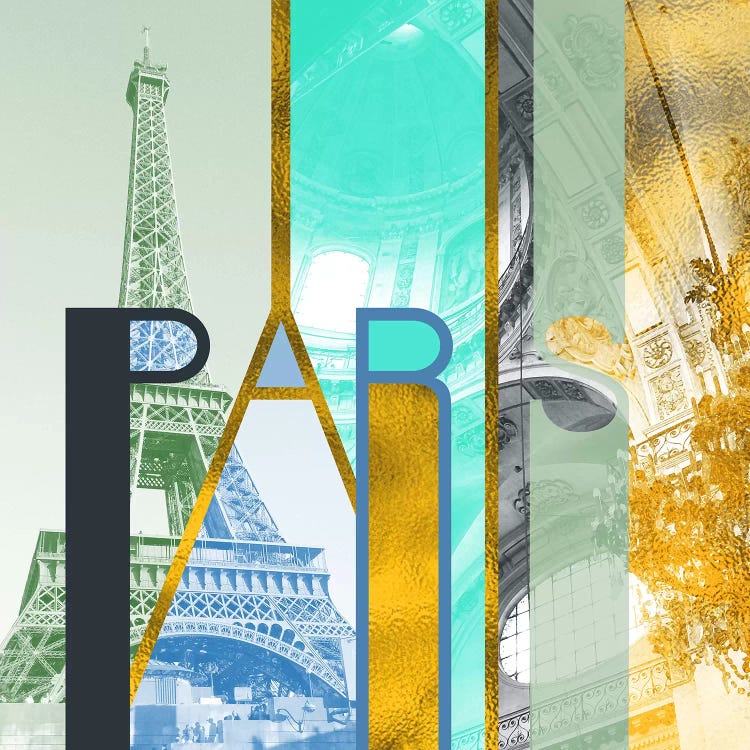 The Fariy City of Inspiration Gold Edition - Paris by 5by5collective wall art