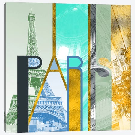 The Fariy City of Inspiration Gold Edition - Paris Canvas Print #ITT16} by 5by5collective Canvas Artwork