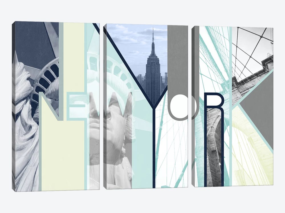 The Urban Jungle of Architectural Delights - New York by 5by5collective 3-piece Canvas Art