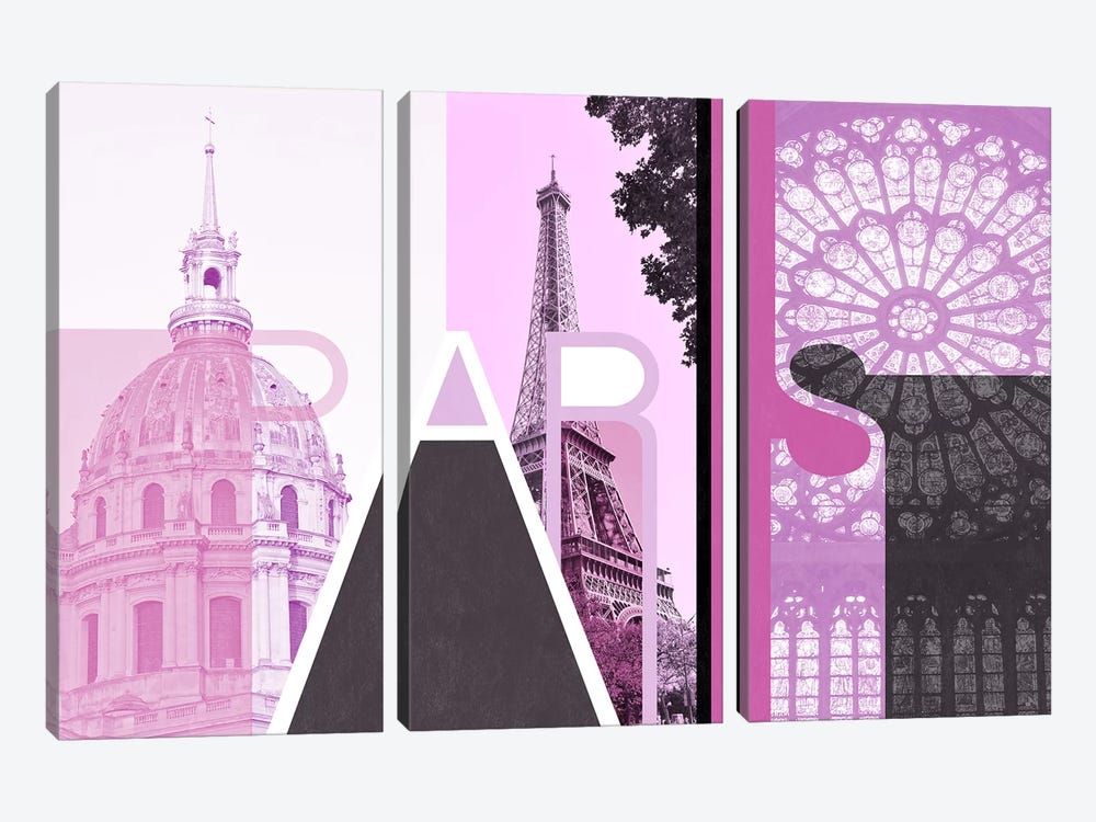 The Fairy City of Love - Paris by 5by5collective 3-piece Canvas Print