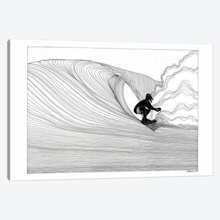 Men Surfing V Canvas Print #IUN18} by Ibrahim Unal Canvas Art