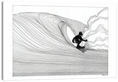 Men Surfing V Canvas Art Print - Ibrahim Unal