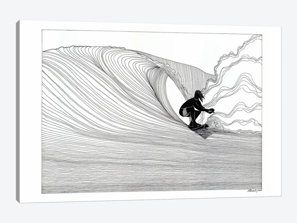 Men Surfing V by Ibrahim Unal 1-piece Canvas Art Print