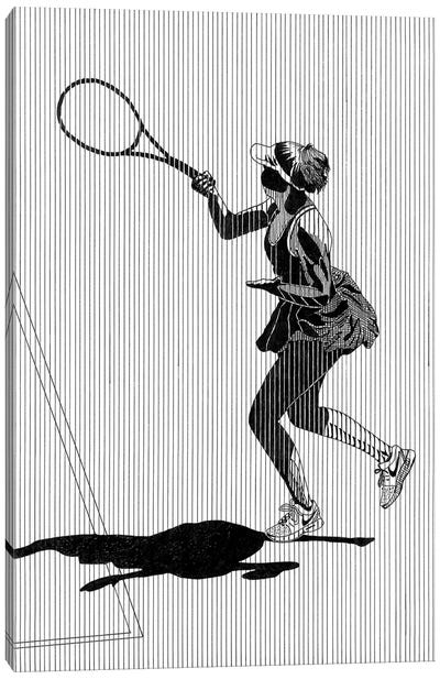 Playing Tennis Canvas Art Print - Tennis Art
