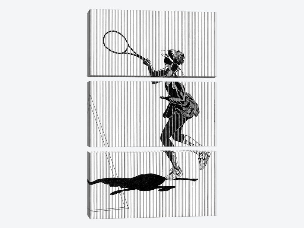 Playing Tennis by Ibrahim Unal 3-piece Canvas Artwork