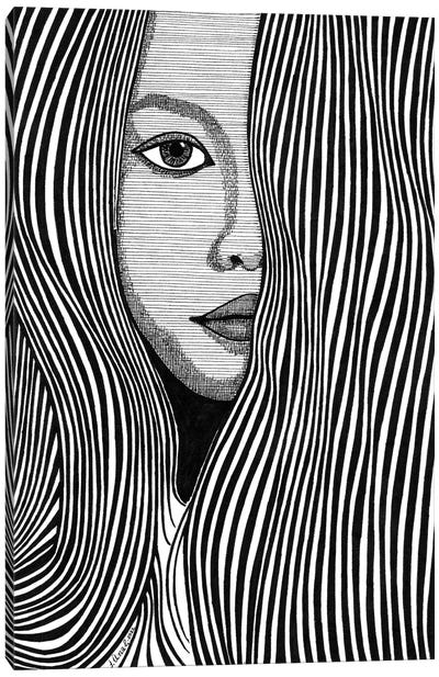 Portrait With Lines I Canvas Art Print - Ibrahim Unal