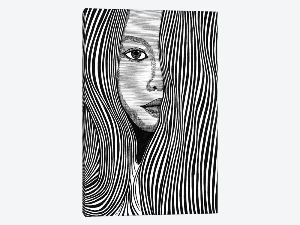 Portrait With Lines I by Ibrahim Unal 1-piece Canvas Print