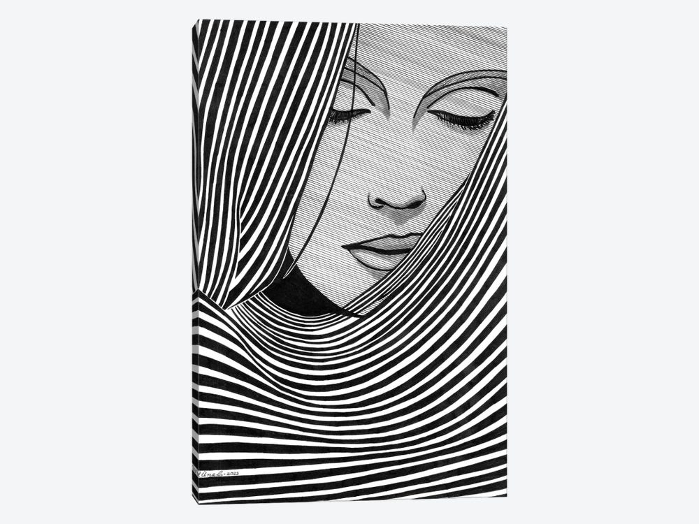 Portrait With Lines II by Ibrahim Unal 1-piece Canvas Wall Art