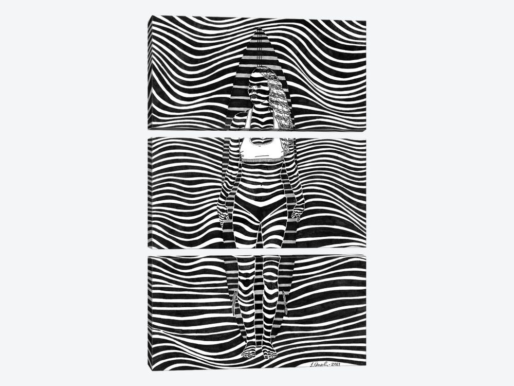 Surf On The Lines II by Ibrahim Unal 3-piece Canvas Art Print